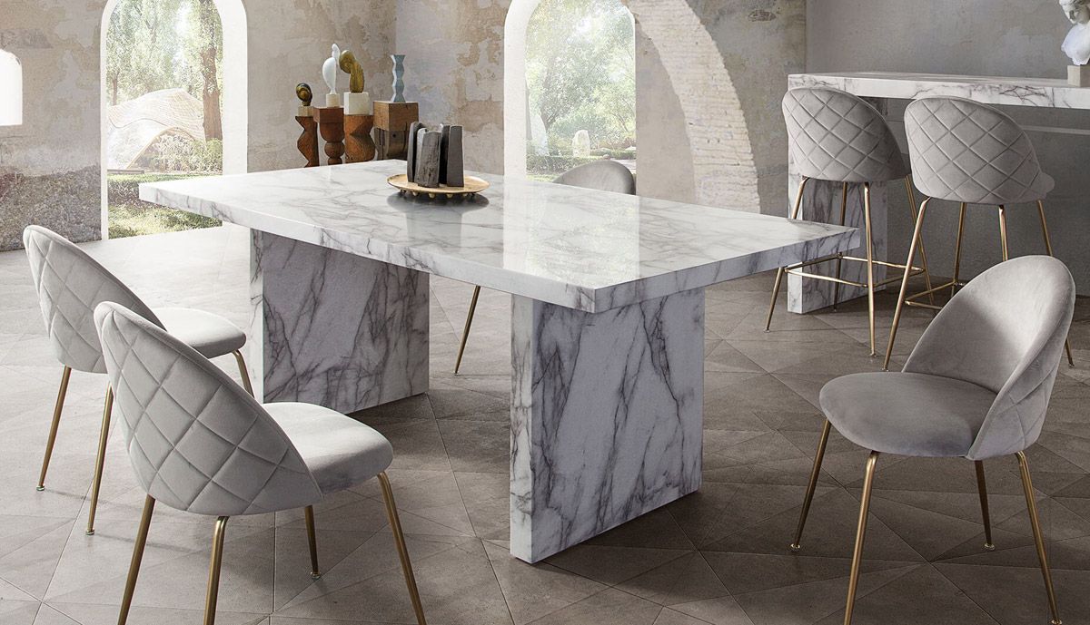 Dabny Faux Marble Dining Table