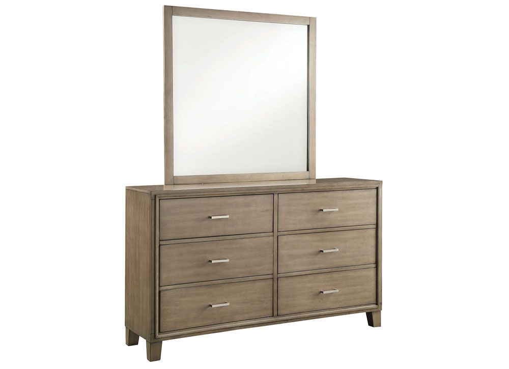 Dalyn Rustic Grey Dresser With Mirror