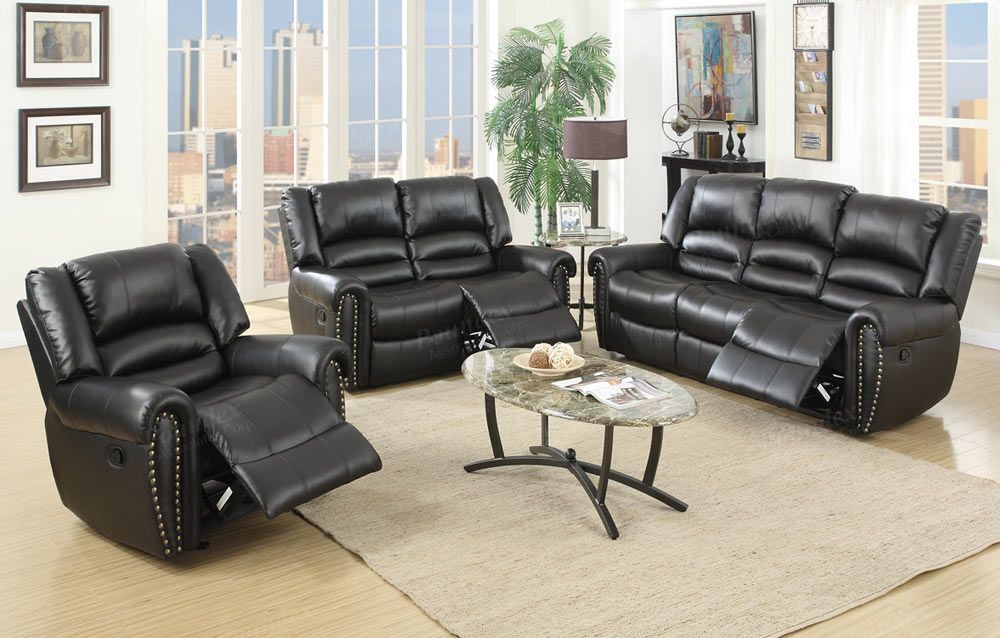 Darco Black Leather Recliner Sofa