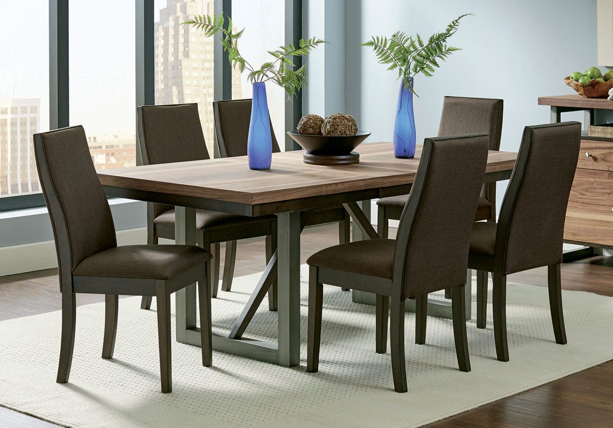 David Modern Dining Table Set With Dark Brown Chairs