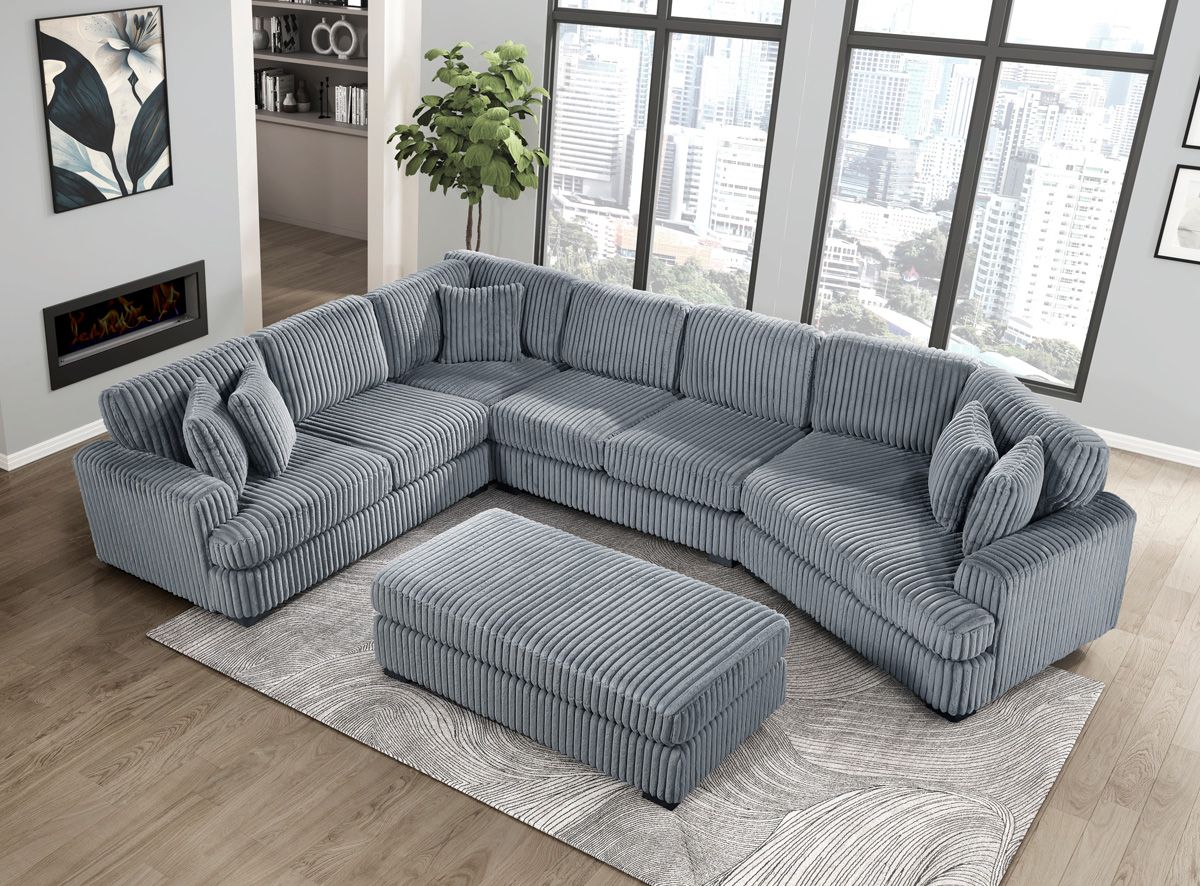 Dean Oversized Sectional With Cuddler And Ottoman