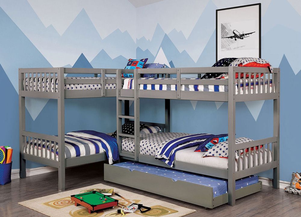 Debny Grey Quadruple Twin Bunkbed