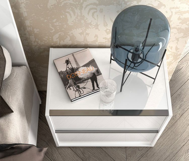 Deborah White Lacquer Finish Night Stand