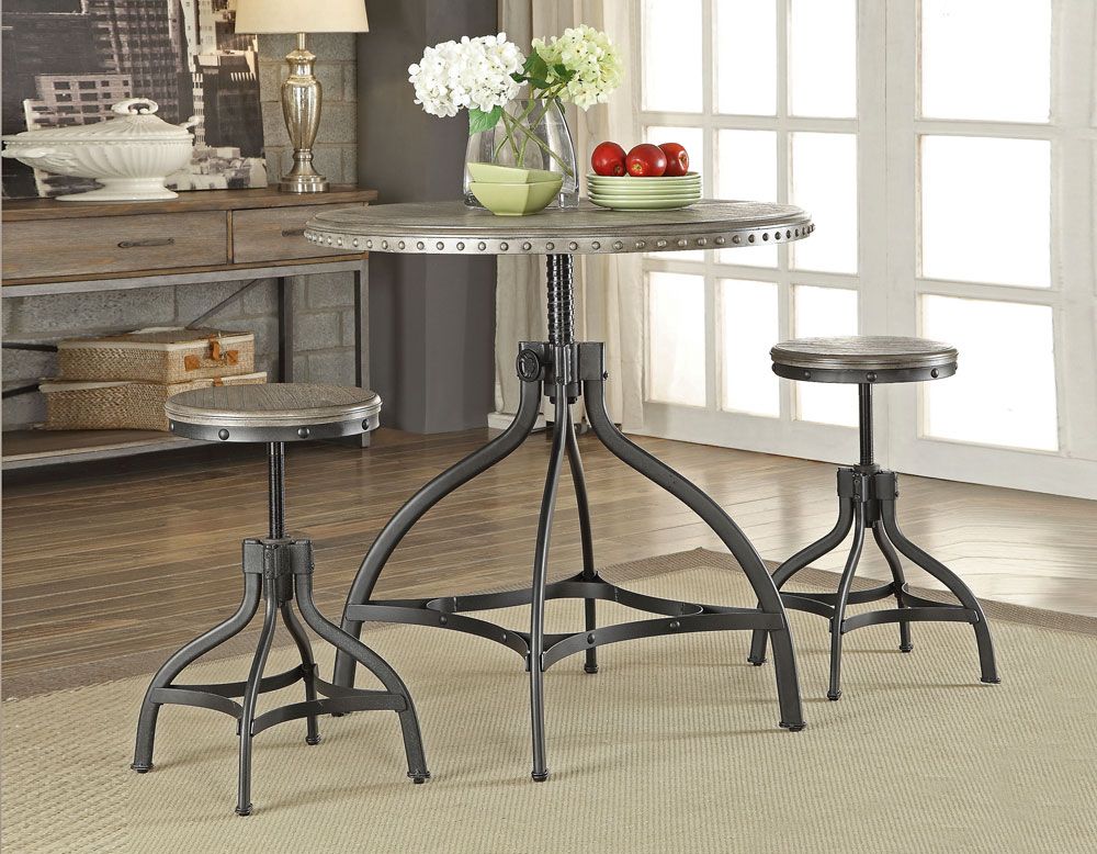 Decker Adjustable Height Round Dining Set