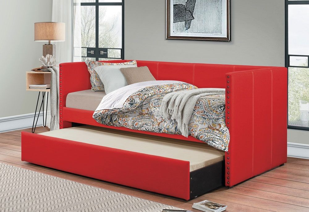 Deco Red Daybed With Trundle