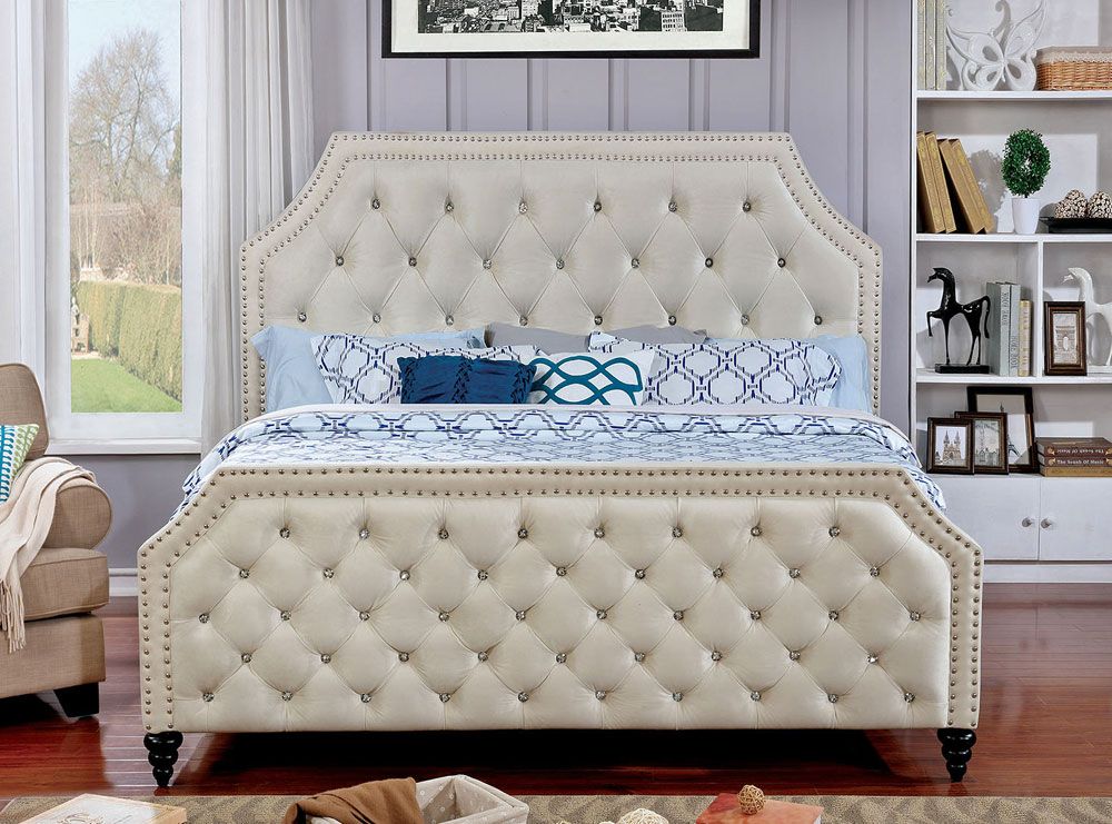 Degree Crystal Tufted Fabric Bed