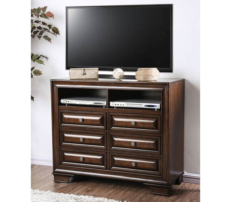 Delano Brown Finish Media Chest