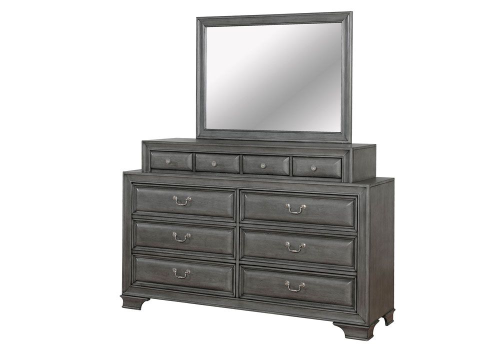 Delano Gray Finish Dresser With Mirror