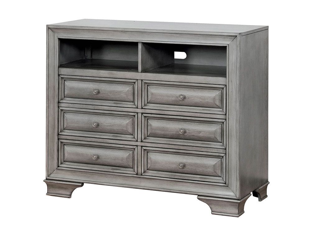 Delano Gray Finish Media Chest