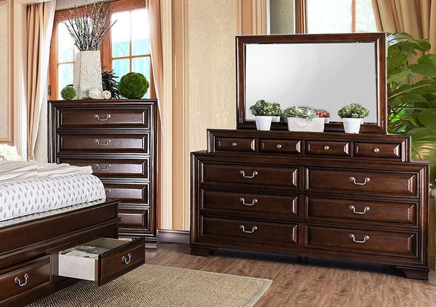 Delano Brown Finish Dresser