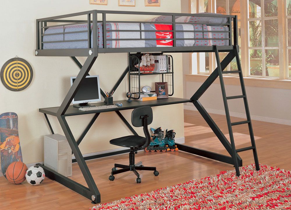 Delax Full Loft Bed With Workstation