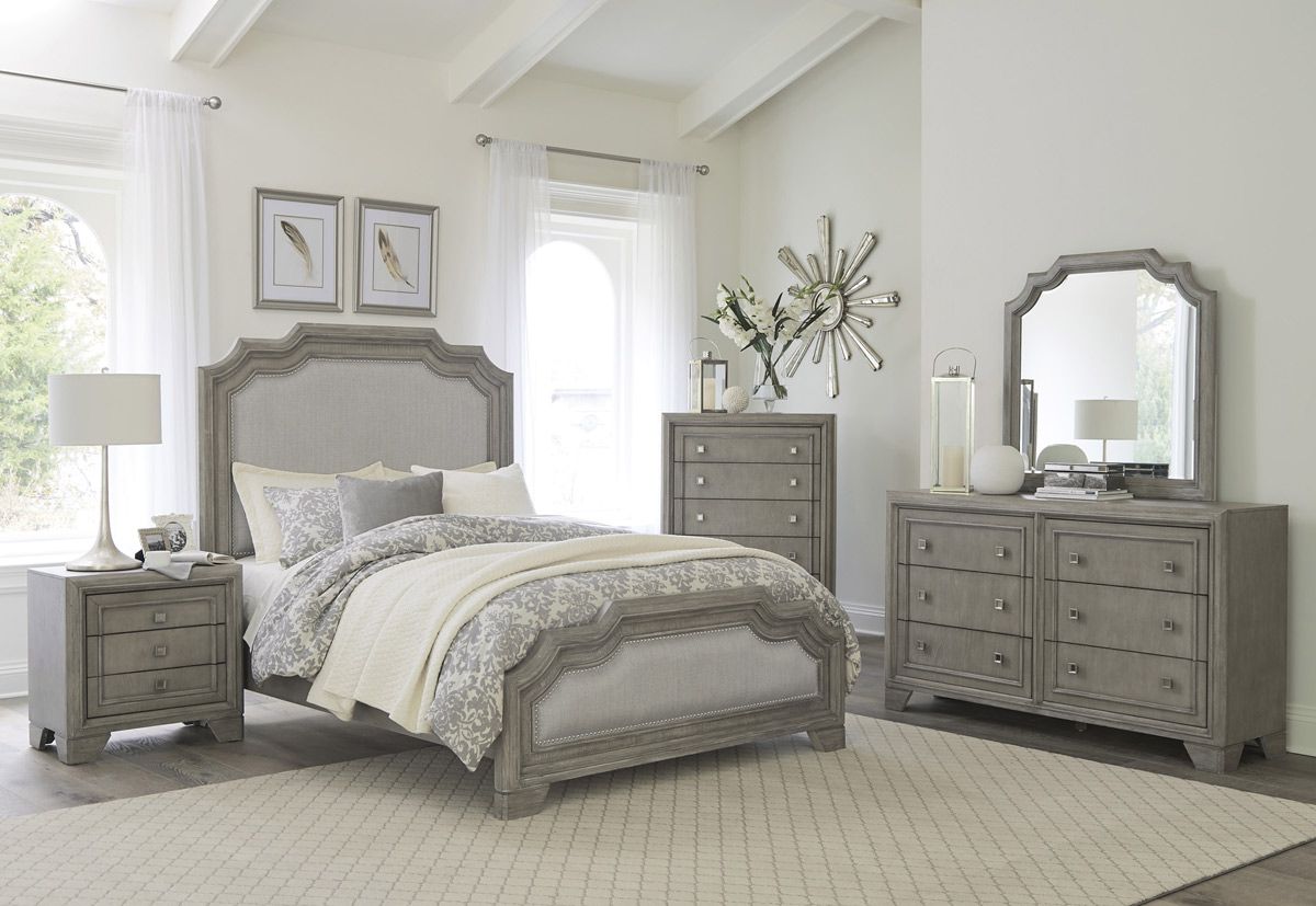 Delhi Driftwood Grey Traditional Bed