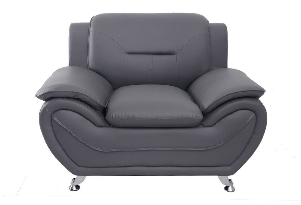 Deliah Grey Leatherette Chair,Deliah Grey Leatherette Love Seat,Deliah Grey Leatherette Sofa,Deliah Grey Leather Modern Sofa