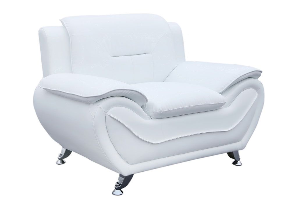Deliah Cream White Leather Chair