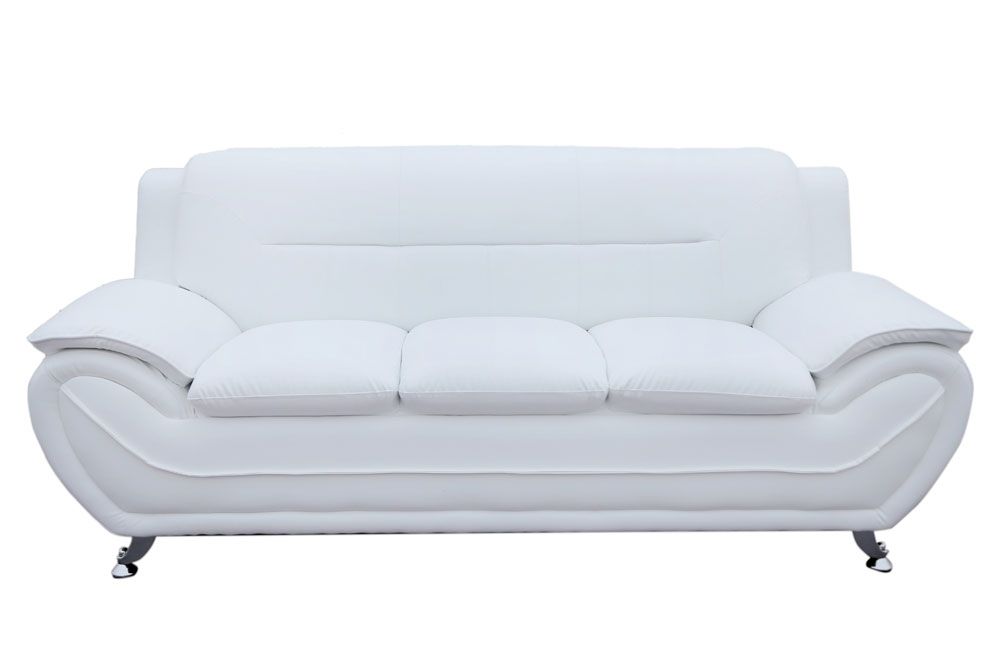 Deliah Cream White Leather Sofa,Deliah Cream White Leather Chair,Deliah Modern Leather Living Room Collection