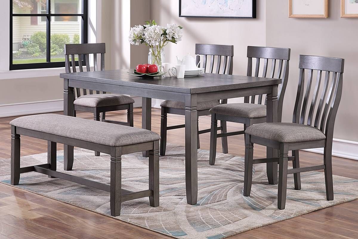 Della Transitional Style Dining Table Set