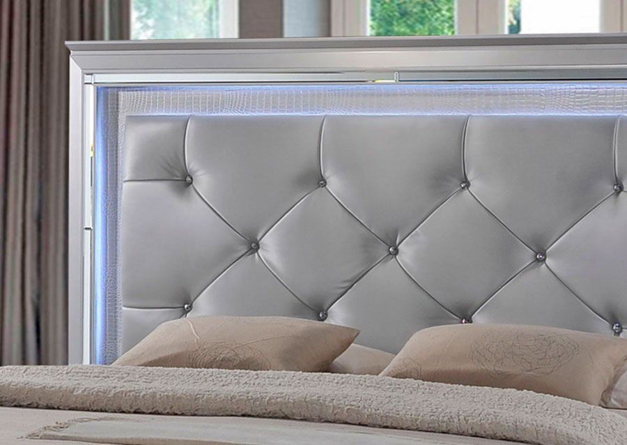 Deluxe Crystal Tufted Headboard With LED Lights