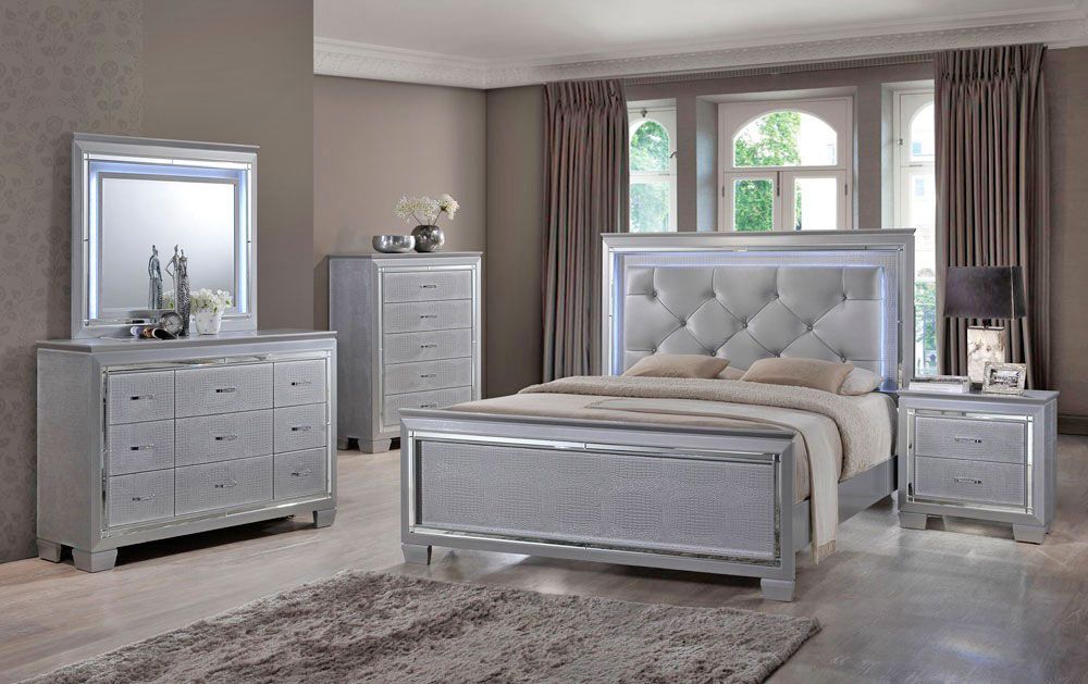 Deluxe Grey Contemporary Bed Collection