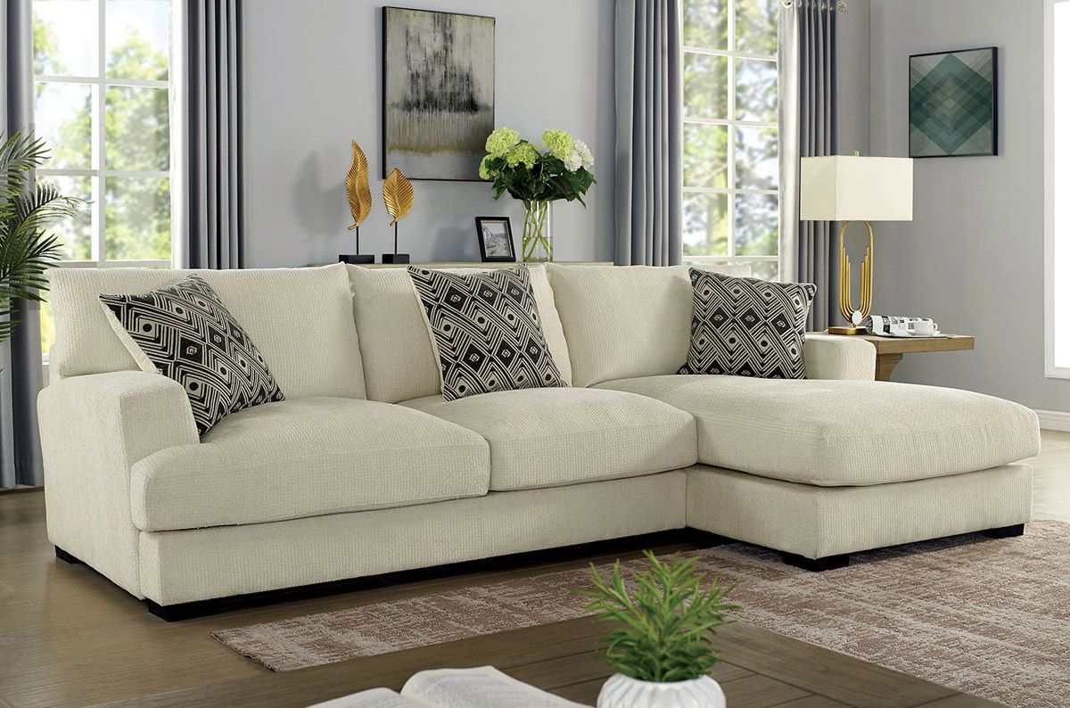 Denice Beige Sectional With Deep Seats