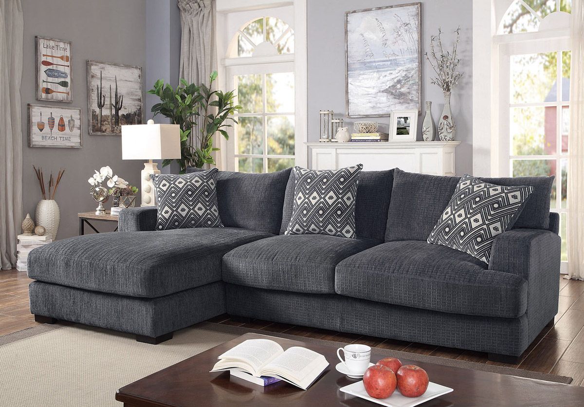 Denice Grey Sectional With Deep Seats