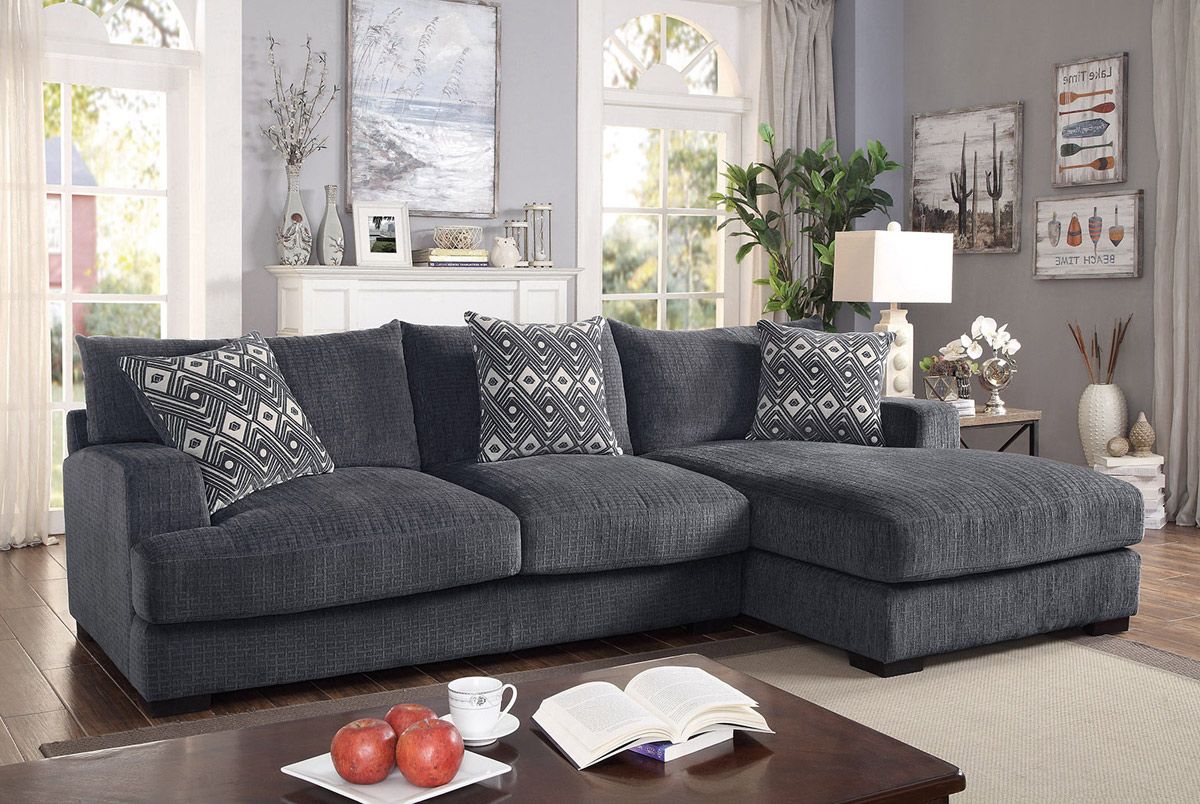 Denice Grey Sectional Facing Right Side