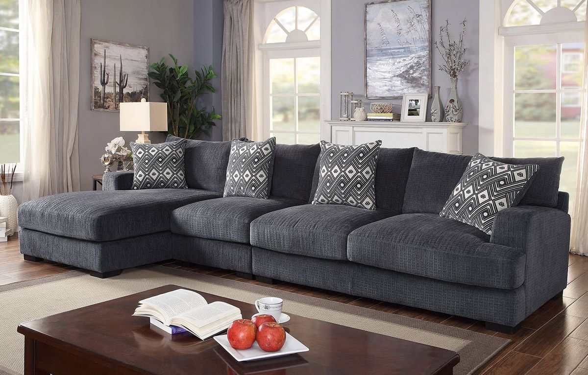 Denice Grey Sectional With Armless Chair
