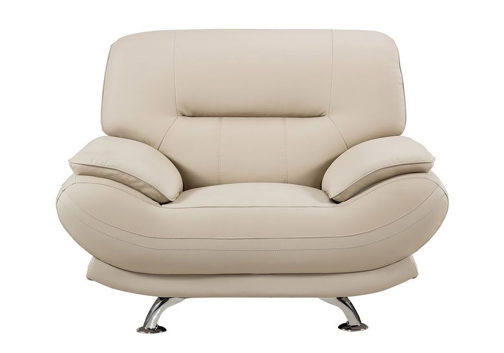 Denzel Beige Leather Chair