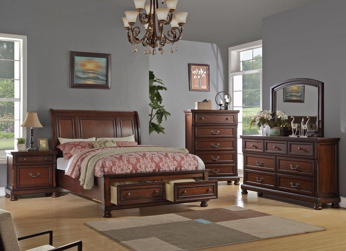 Derby Sleigh Bed With Storage Drawers
