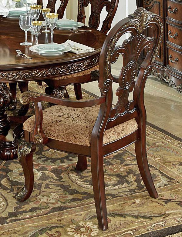 Deryn Park Traditional Style Arm Chairs,Deryn Park Traditional Style Side Chairs,Deryn Park Traditional Round Dining Table Set,Deryn Park Traditional Style Buffet