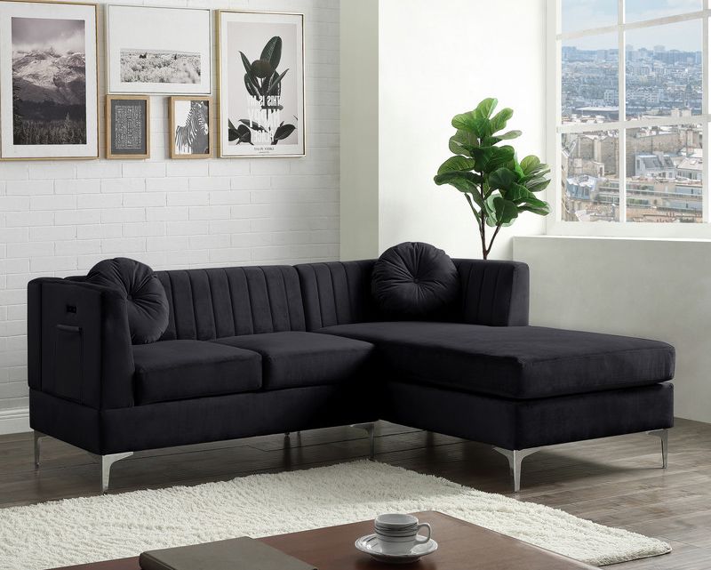 Destino Black Velvet Sectional