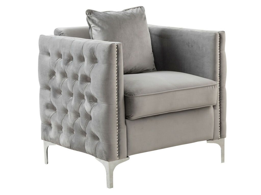 Devan Grey Velvet Modern Chair