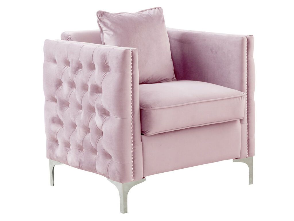 Devan Blush Pink Velvet Chair