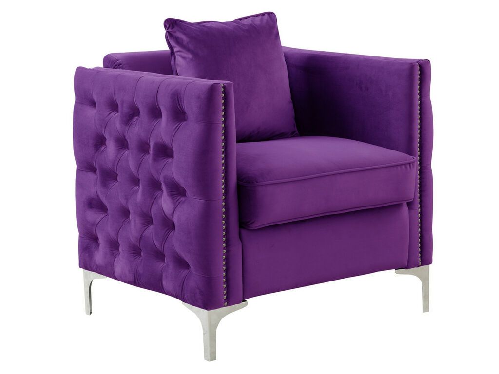 Devan Tufted Purple Velvet Chair
