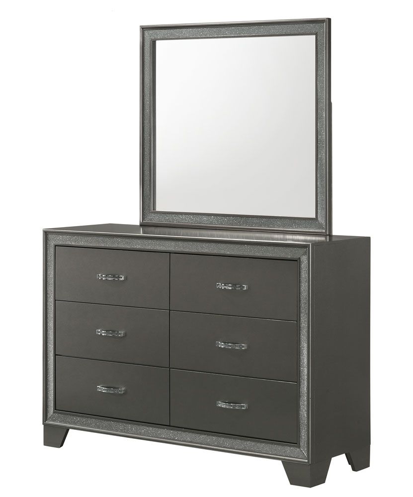 Dijon Grey Finish Dresser With Mirror