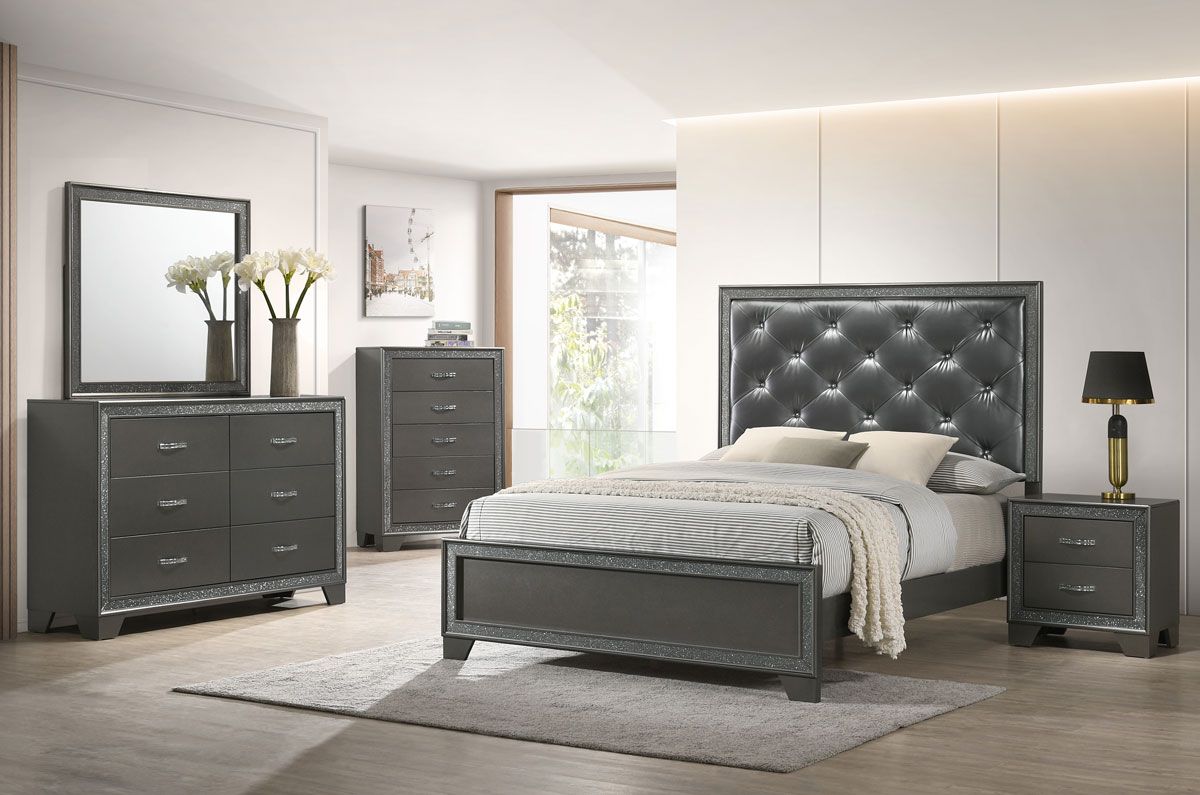 Dijon Grey Finish Modern Bedroom Set