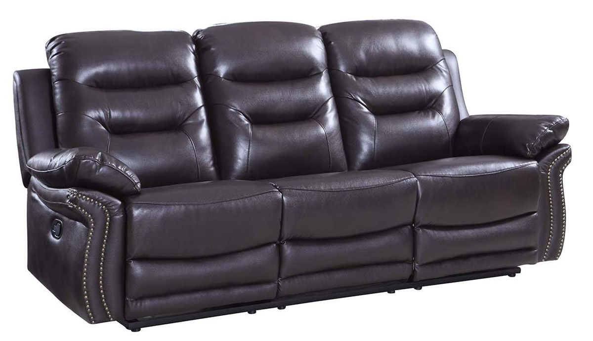 Disson Espresso Leather Recliner Sofa