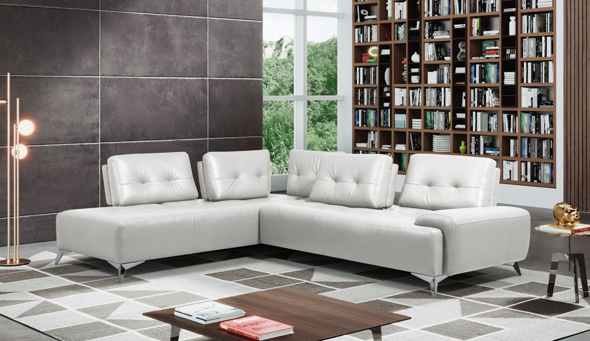 Dollum Italian Leather Sectional With Motion Backs