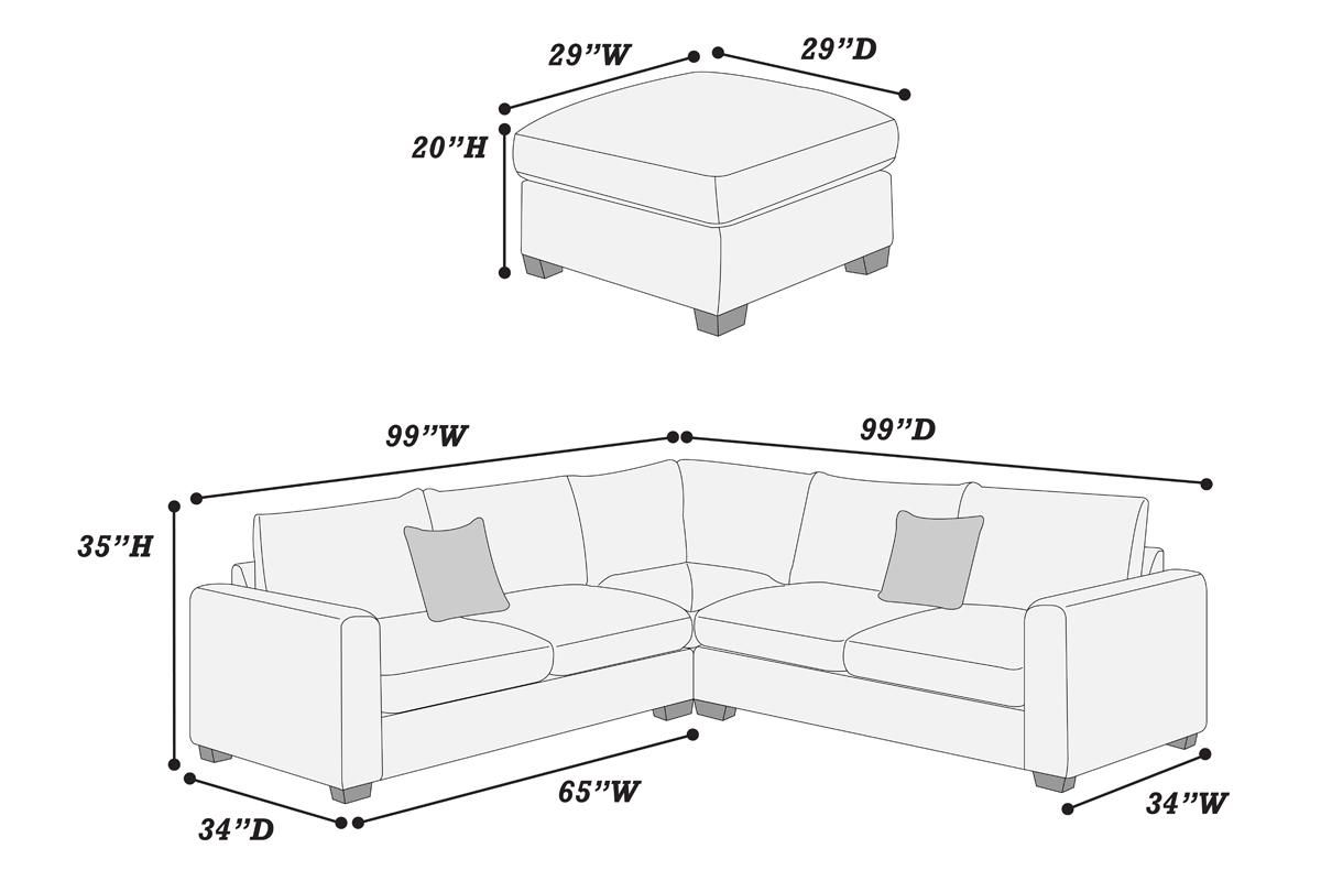 Donovan Sectional Dimentions