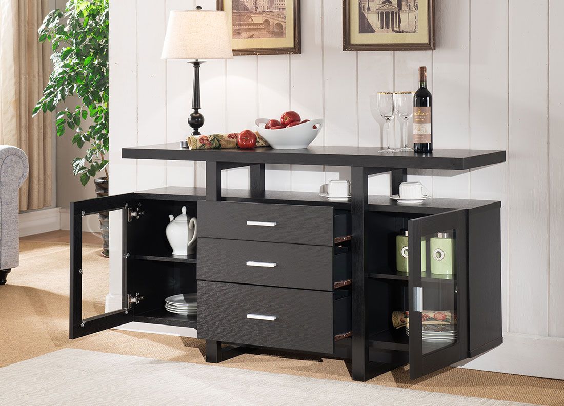 Dorset Black Finish Server Cabinet