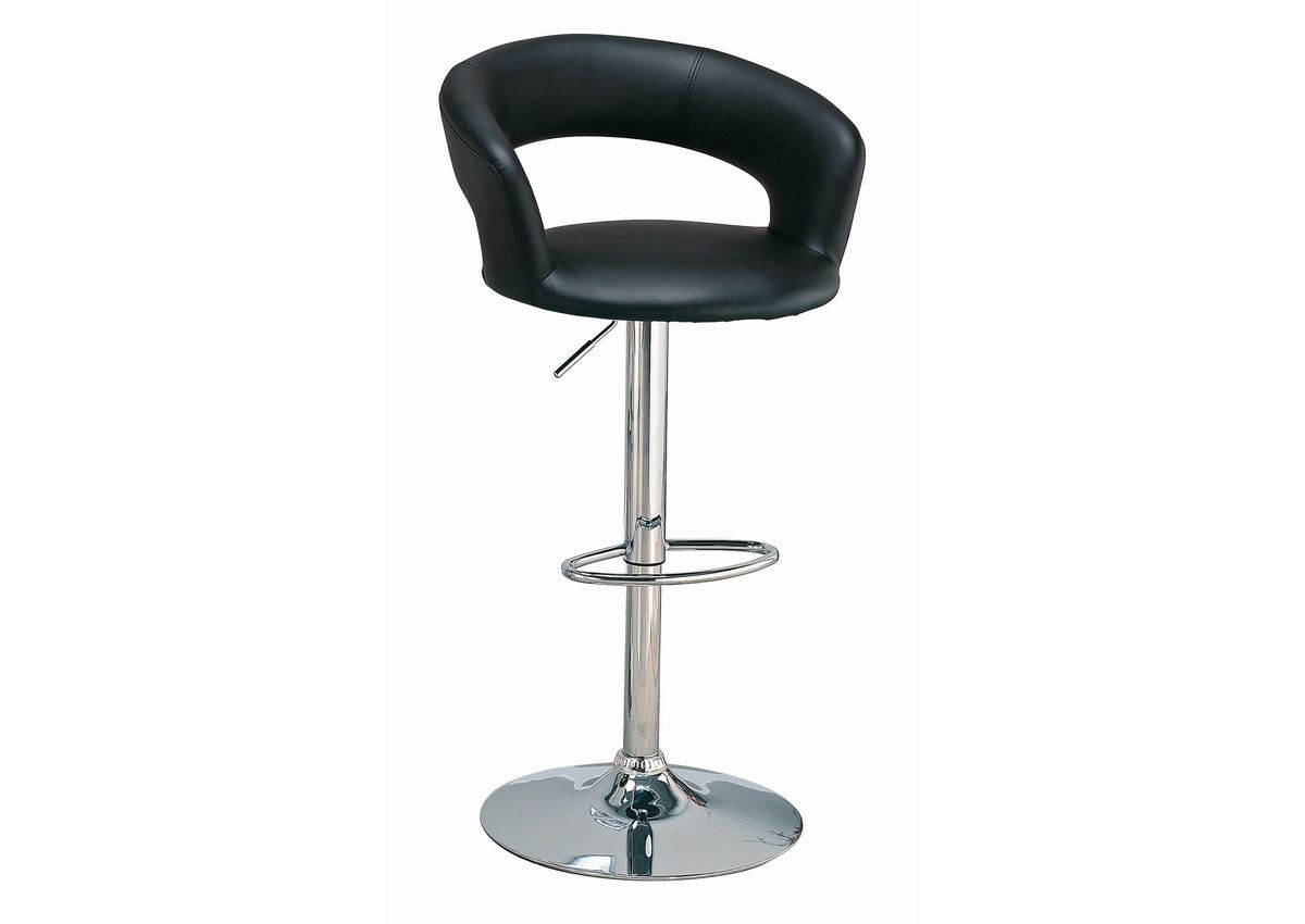 Dovna Black Leather Bar Stool