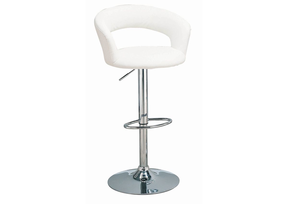 Dovna White Leather Bar Stool