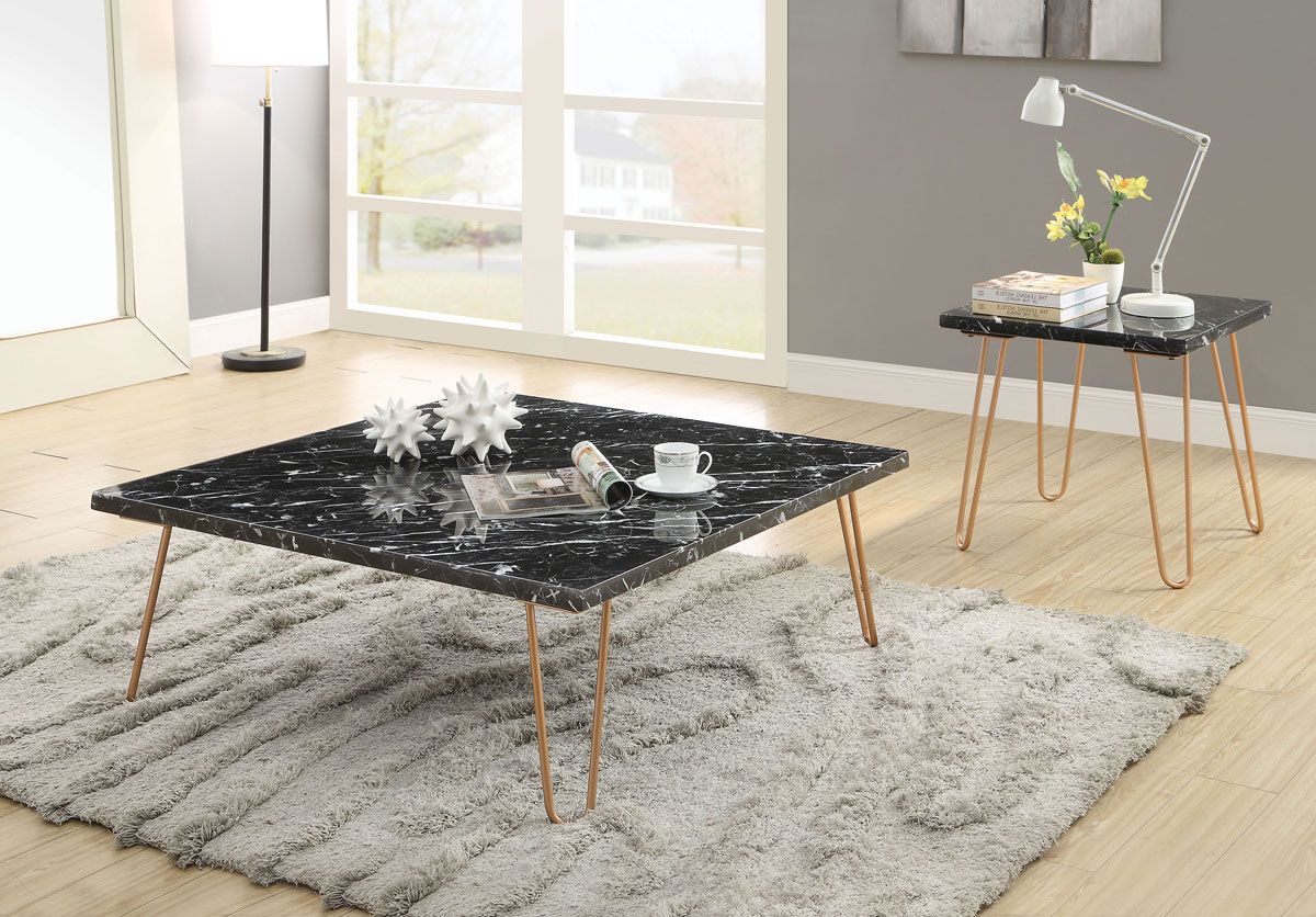 Doyle Black Marble Coffee Table