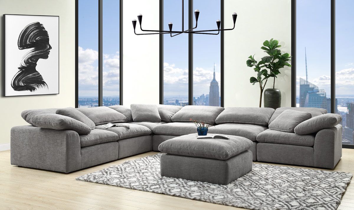 Dreamer Grey Linen Modular Sectional Set