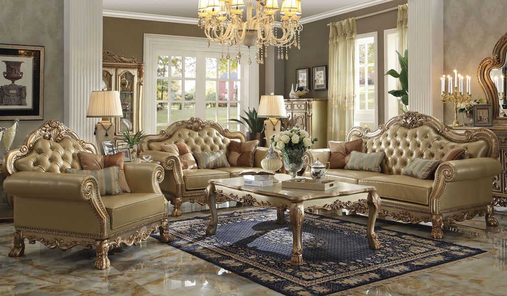 Dresden Patina Gold Living Room Furniture