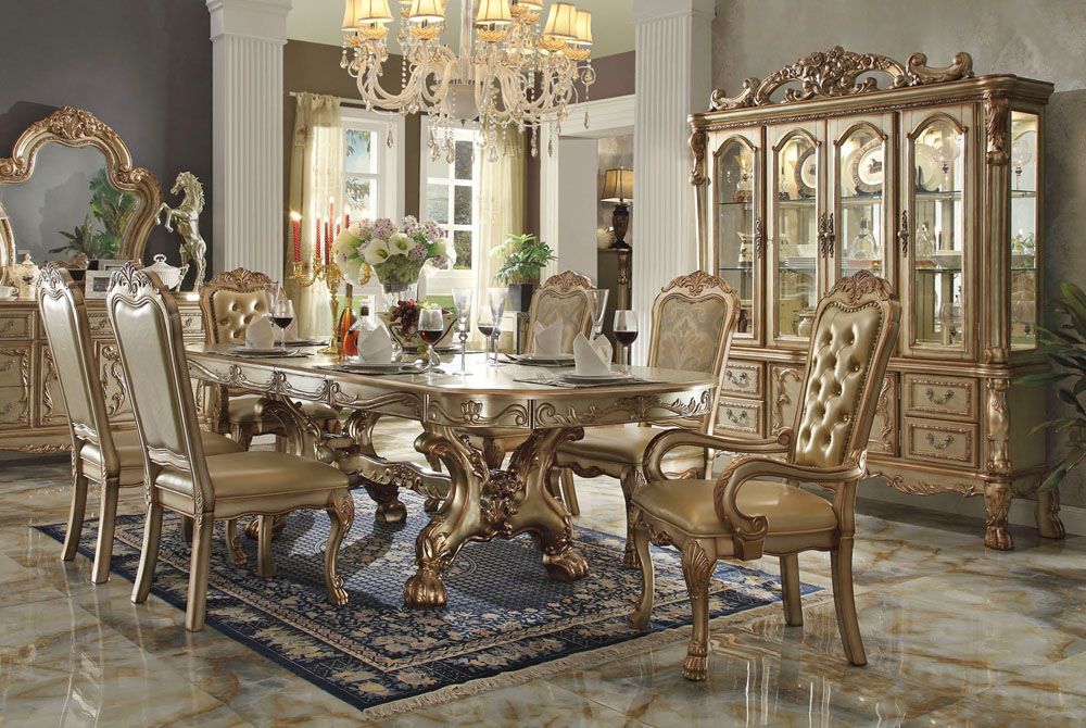 Dresden Gold Formal Dining Table Set