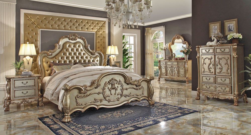 Dresden Gold Patina Master Bed Collection