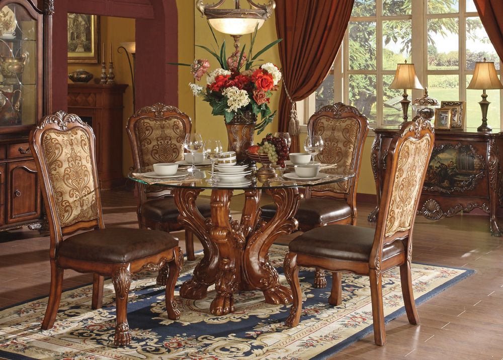 Dresden Round Glass Top Table Set