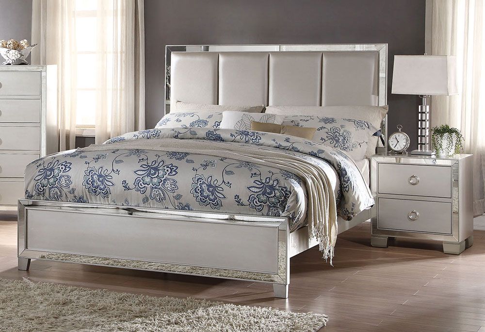 Dria Leatherette Upholstered Headboard Bed