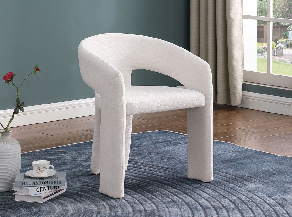 Edinburg Cream Velvet Accent Chair