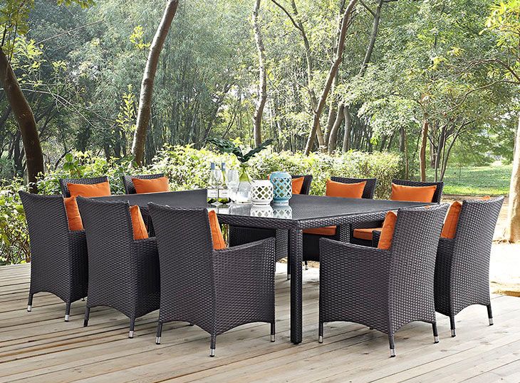 Vesta Table Set With Orange Cushions